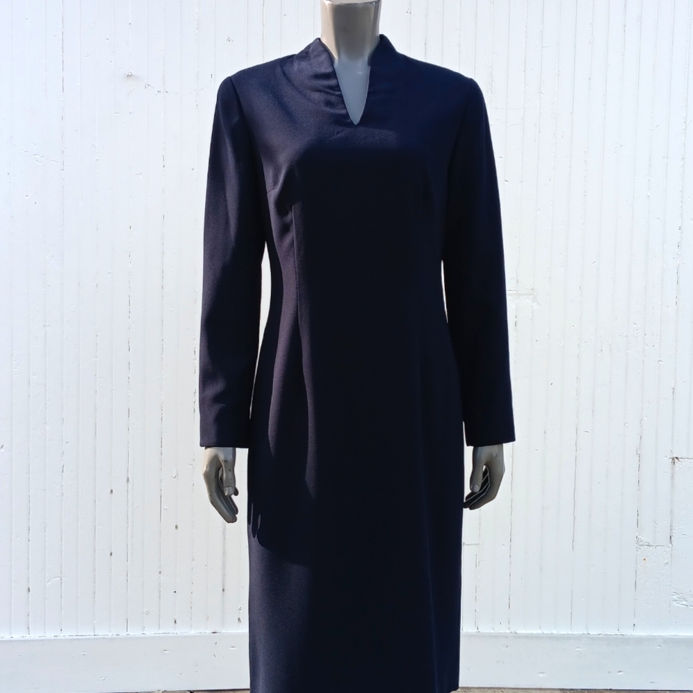 OLIVER YATES VINTAGE LADIES V NECK MIDI FORMAL DRESS (USA)